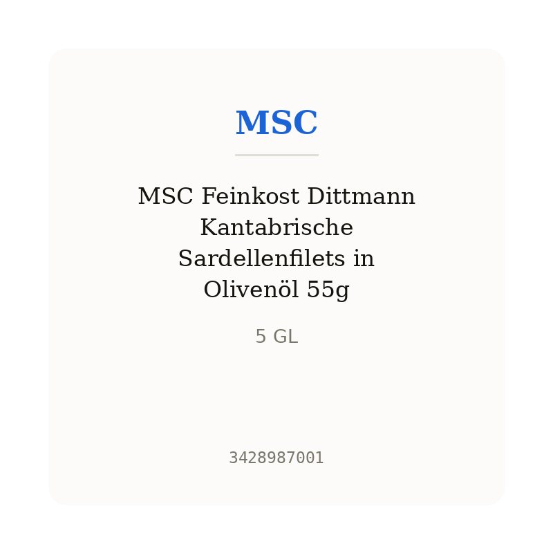 MSC Feinkost Dittmann Kantabrische Sardellenfilets in Olivenöl 55g