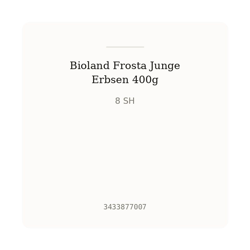 Bioland Frosta Junge Erbsen 400g