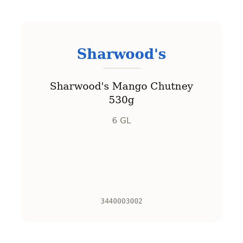 Sharwood's Mango Chutney 530g