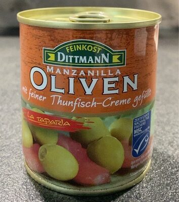 MSC Feinkost Dittmann Oliven grün gefüllt mit Thunfischcreme 200g
