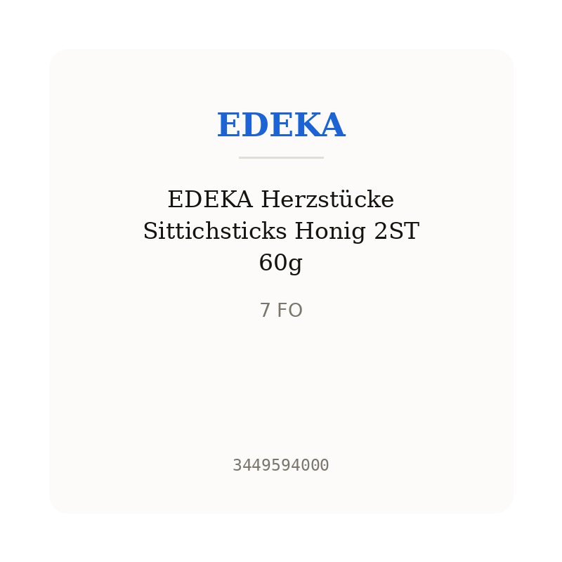EDEKA Herzstücke Sittichsticks Honig 2ST 60g