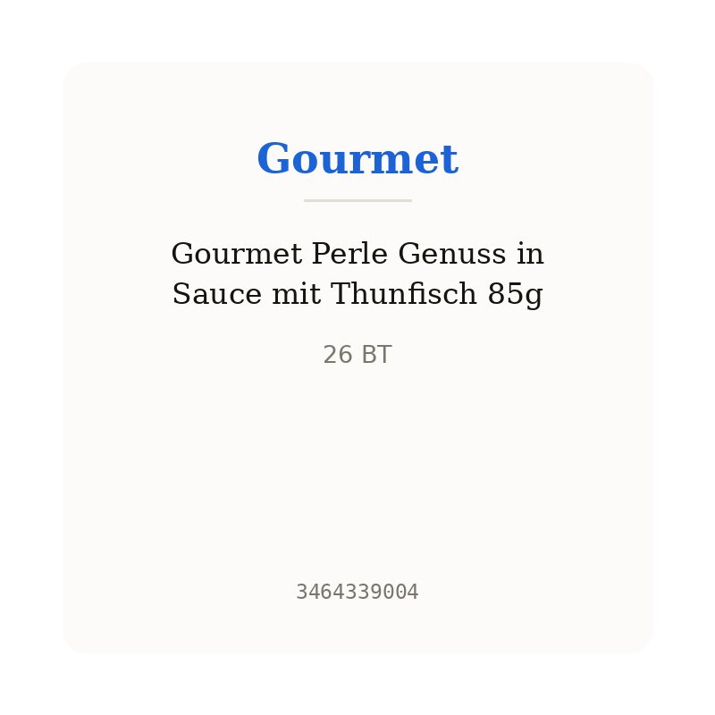 Gourmet Perle Genuss in Sauce mit Thunfisch 85g