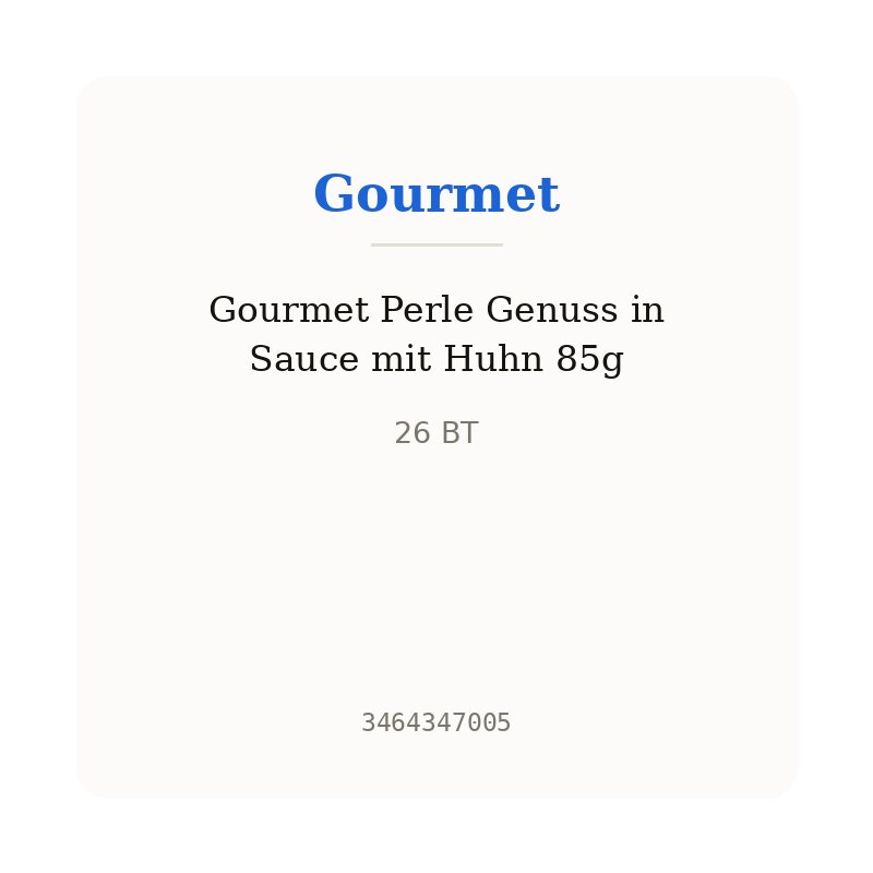 Gourmet Perle Genuss in Sauce mit Huhn 85g