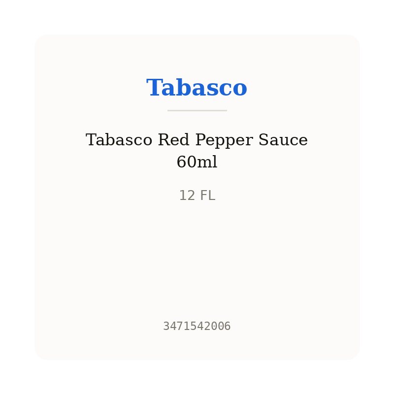 Tabasco Red Pepper Sauce 60ml