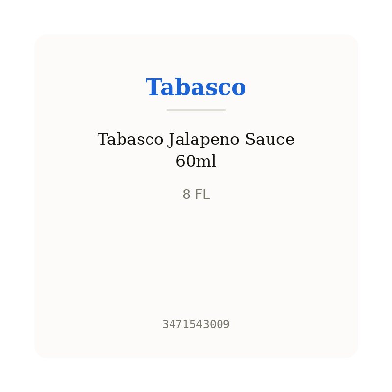 Tabasco Jalapeno Sauce 60ml