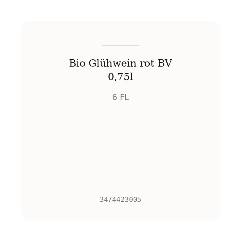 Bio Glühwein rot BV 0,75l