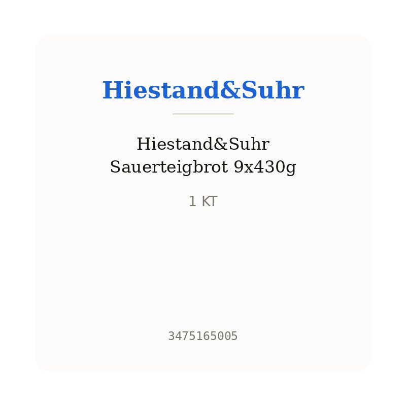 Hiestand&Suhr Sauerteigbrot 9x430g