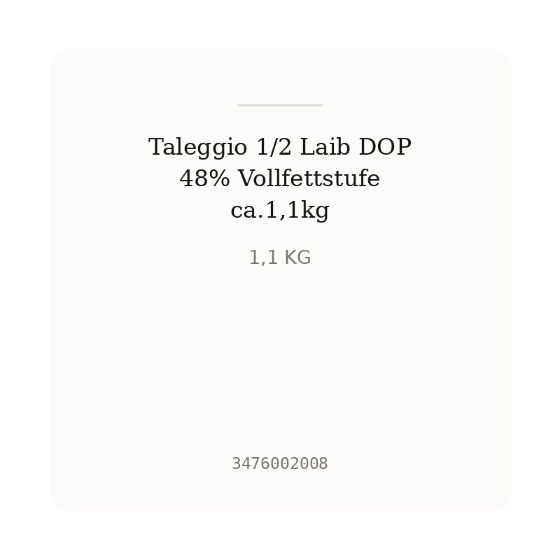 Taleggio 1/2 Laib DOP 48% Vollfettstufe ca.1,1kg