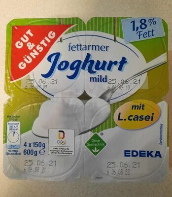 GUT&GÜNSTIG fettarmer Joghurt mit L.casei 1,8% 4x150g VLOG