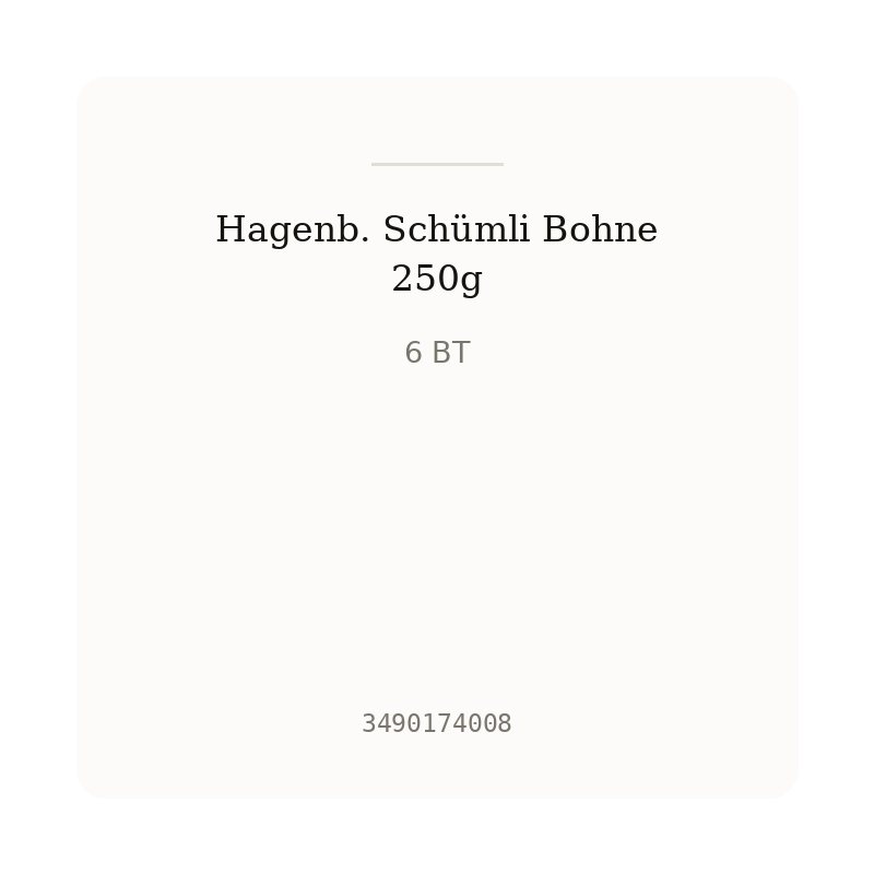 Hagenb. Schümli Bohne 250g