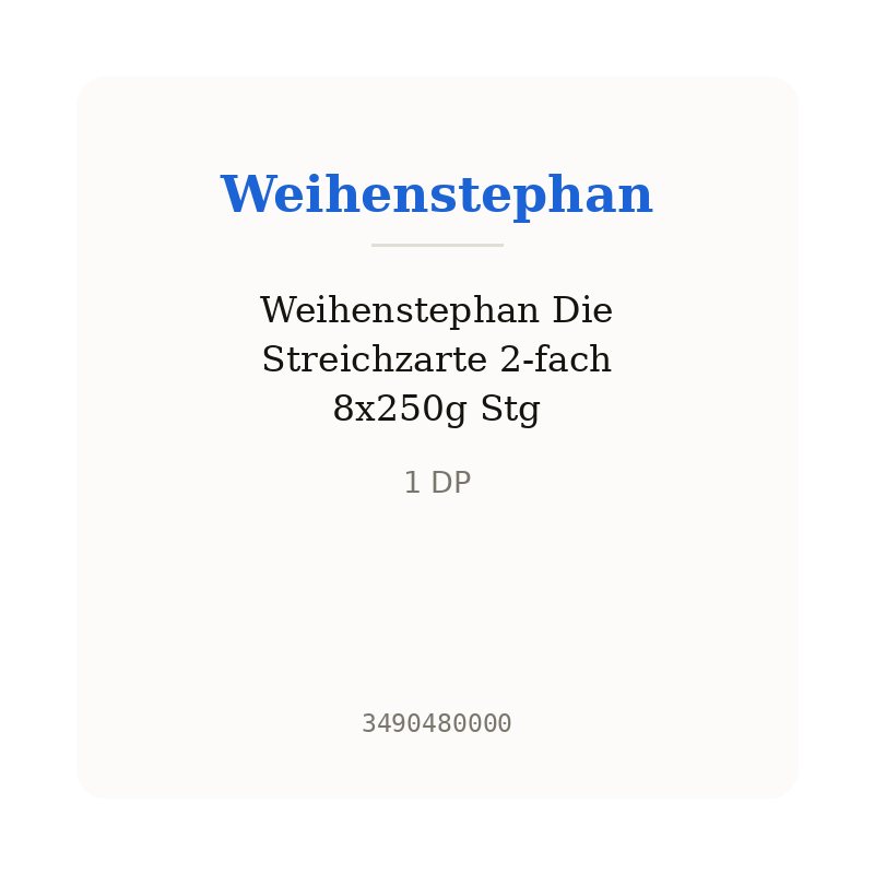 Weihenstephan Die Streichzarte 2-fach 8x250g Stg