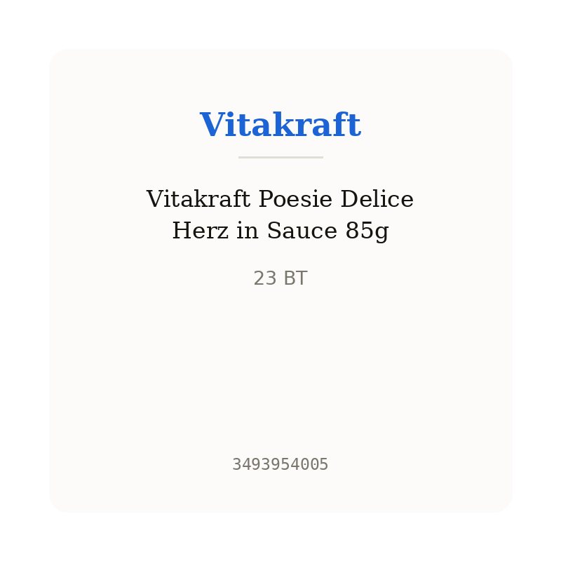 Vitakraft Poesie Delice Herz in Sauce 85g