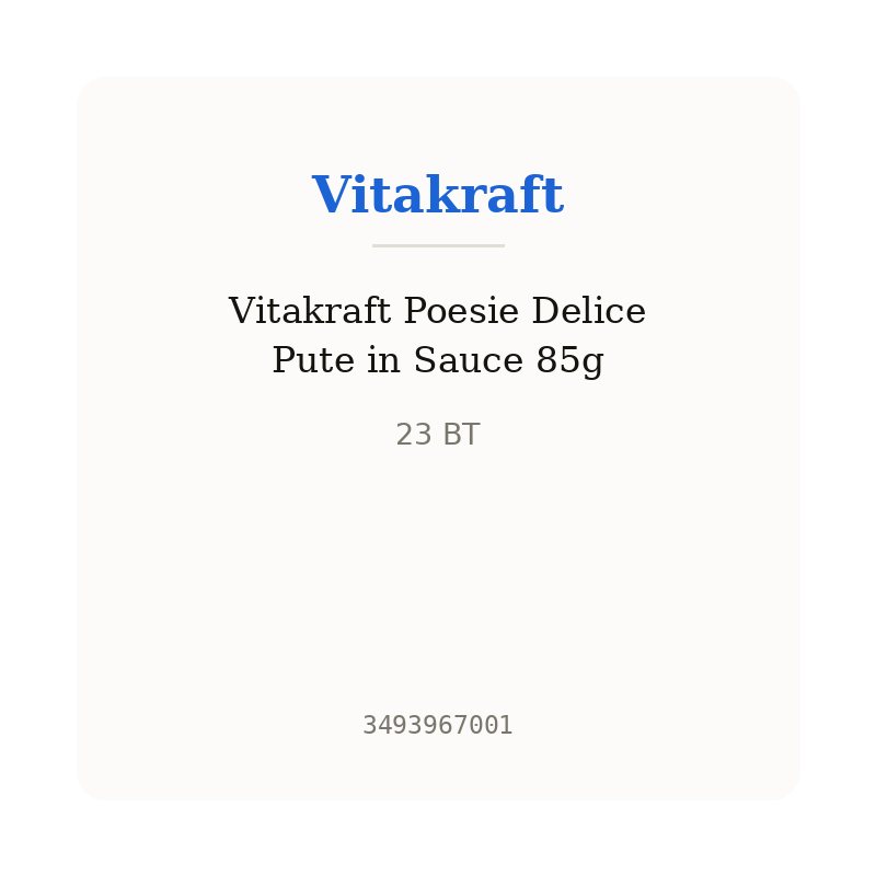 Vitakraft Poesie Delice Pute in Sauce 85g