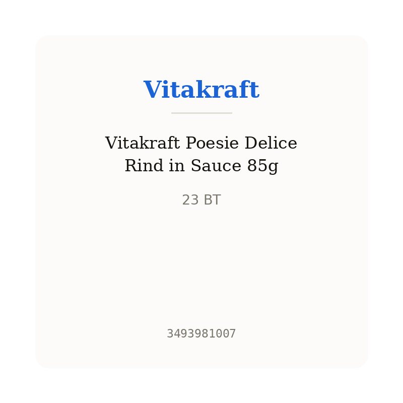 Vitakraft Poesie Delice Rind in Sauce 85g