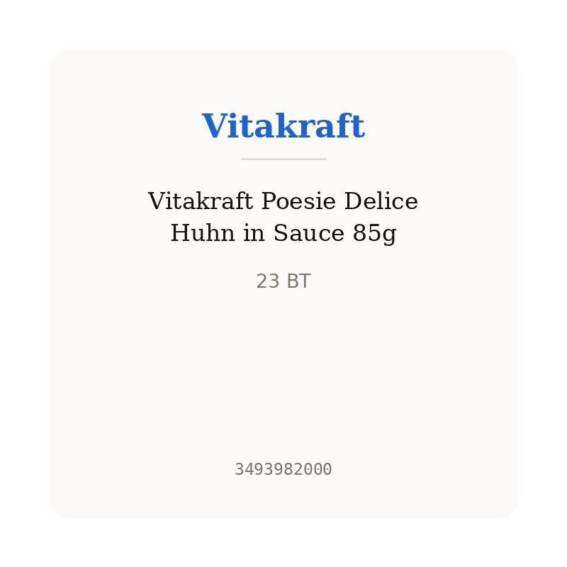 Vitakraft Poesie Delice Huhn in Sauce 85g