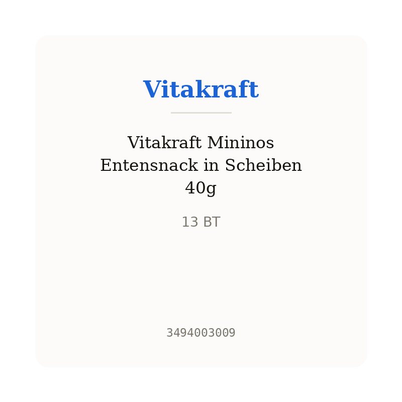 Vitakraft Mininos Entensnack in Scheiben 40g