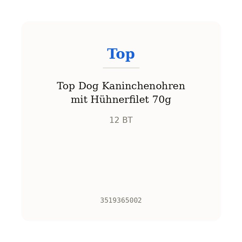Top Dog Kaninchenohren mit Hühnerfilet 70g