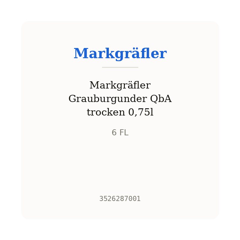 Markgräfler Grauburgunder QbA trocken 0,75l