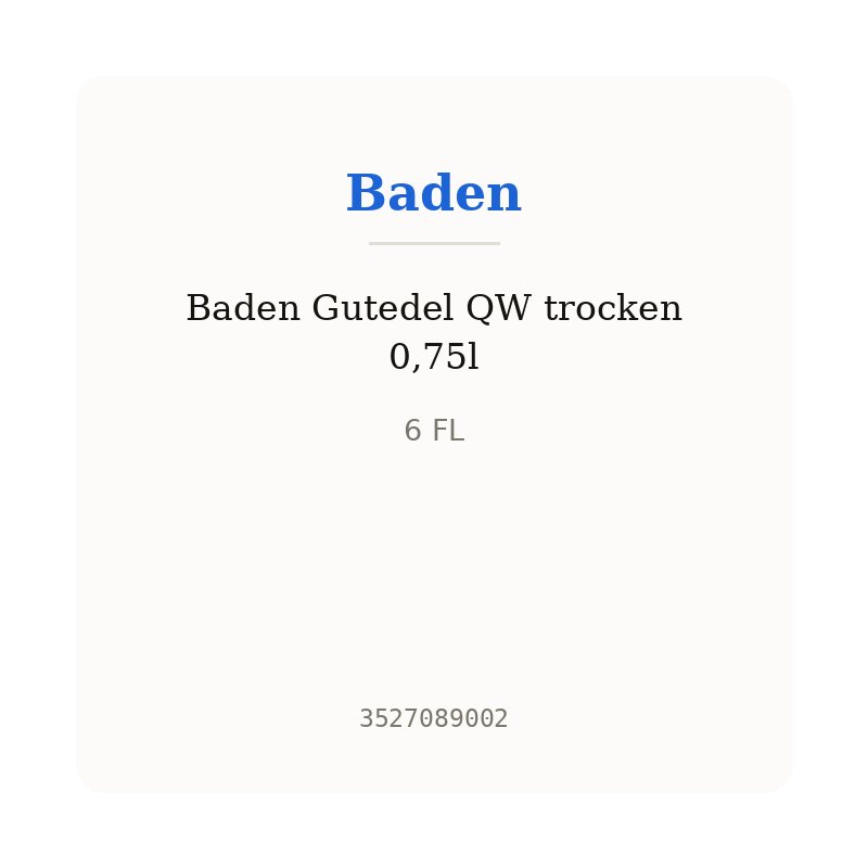 Baden Gutedel QW trocken 0,75l