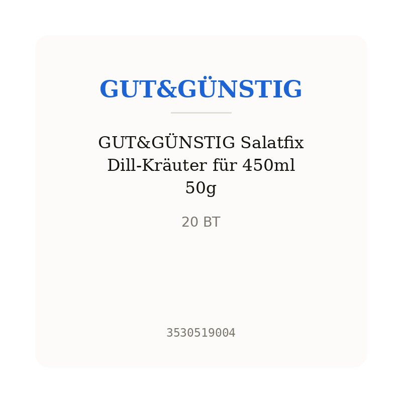 GUT&GÜNSTIG Salatfix Dill-Kräuter für 450ml 50g