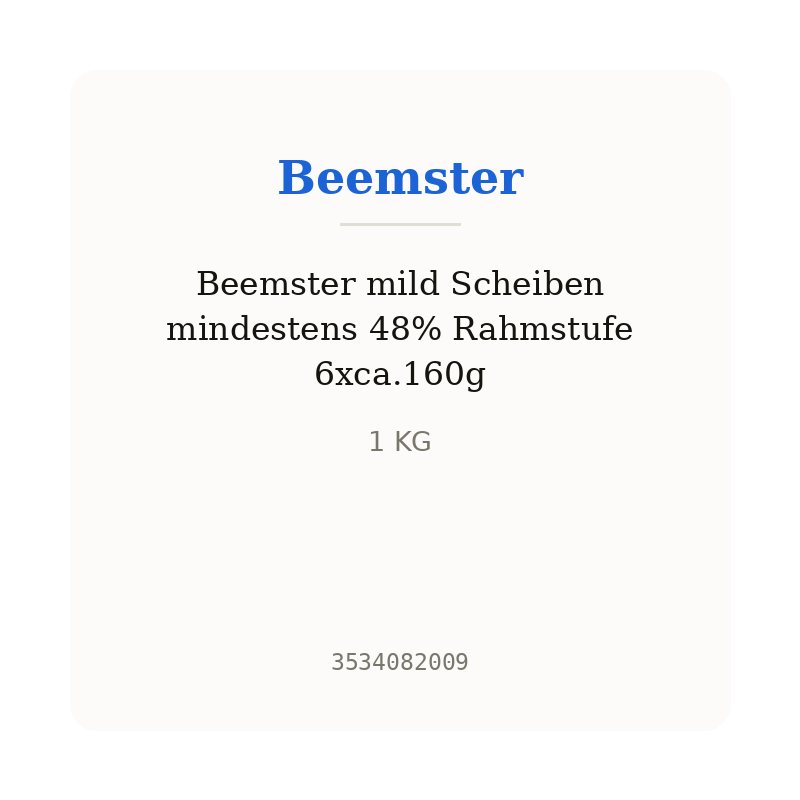 Beemster mild Scheiben mindestens 48% Rahmstufe 6xca.160g