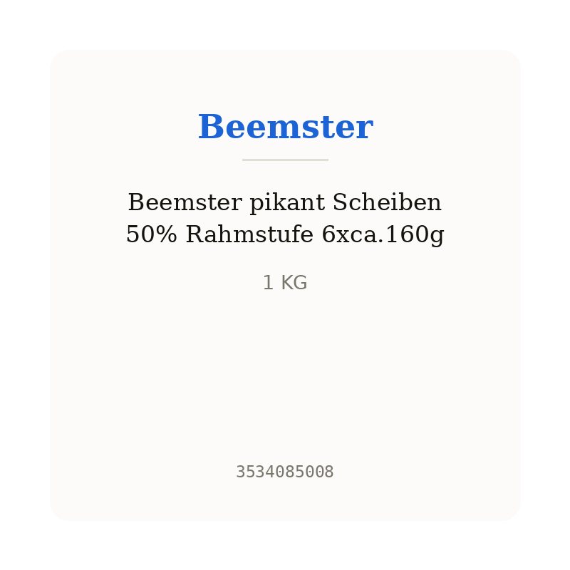 Beemster pikant Scheiben 50% Rahmstufe 6xca.160g
