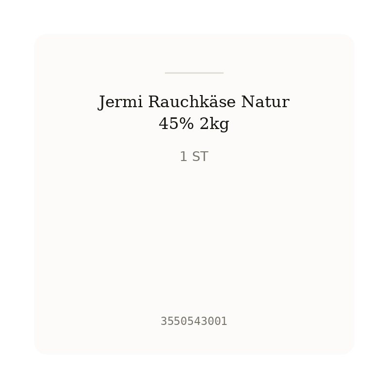 Jermi Rauchkäse Natur 45% 2kg