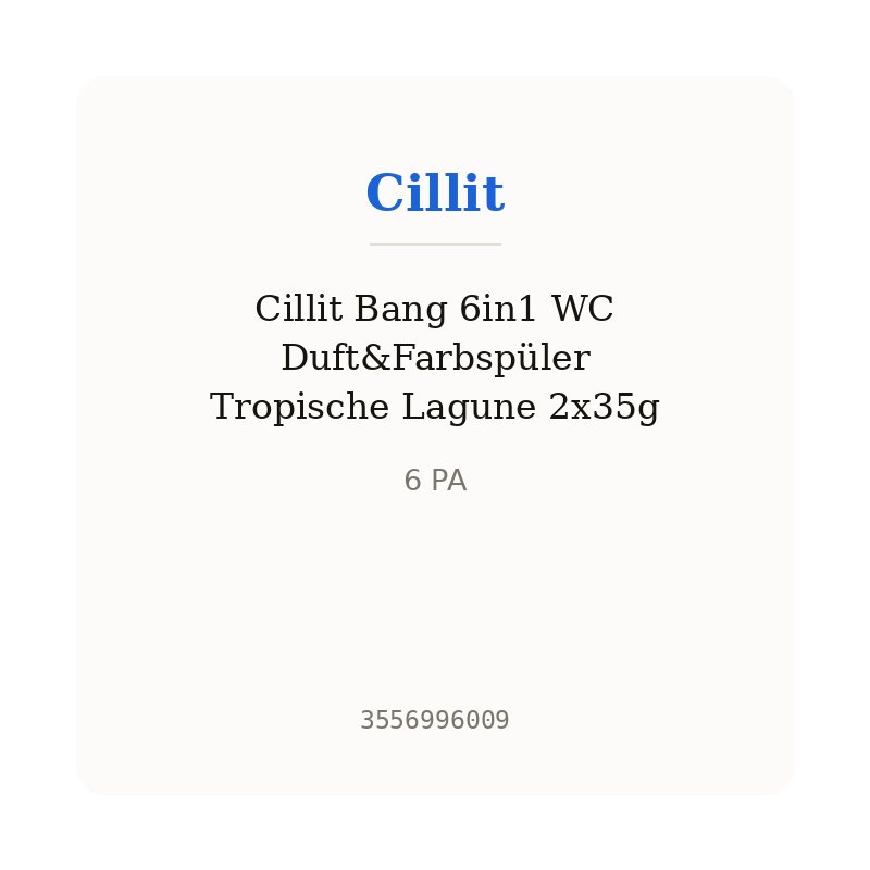Cillit Bang 6in1 WC Duft&Farbspüler Tropische Lagune 2x35g