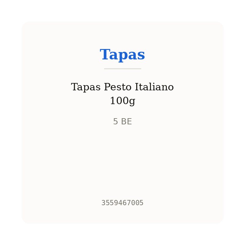 Tapas Pesto Italiano 100g