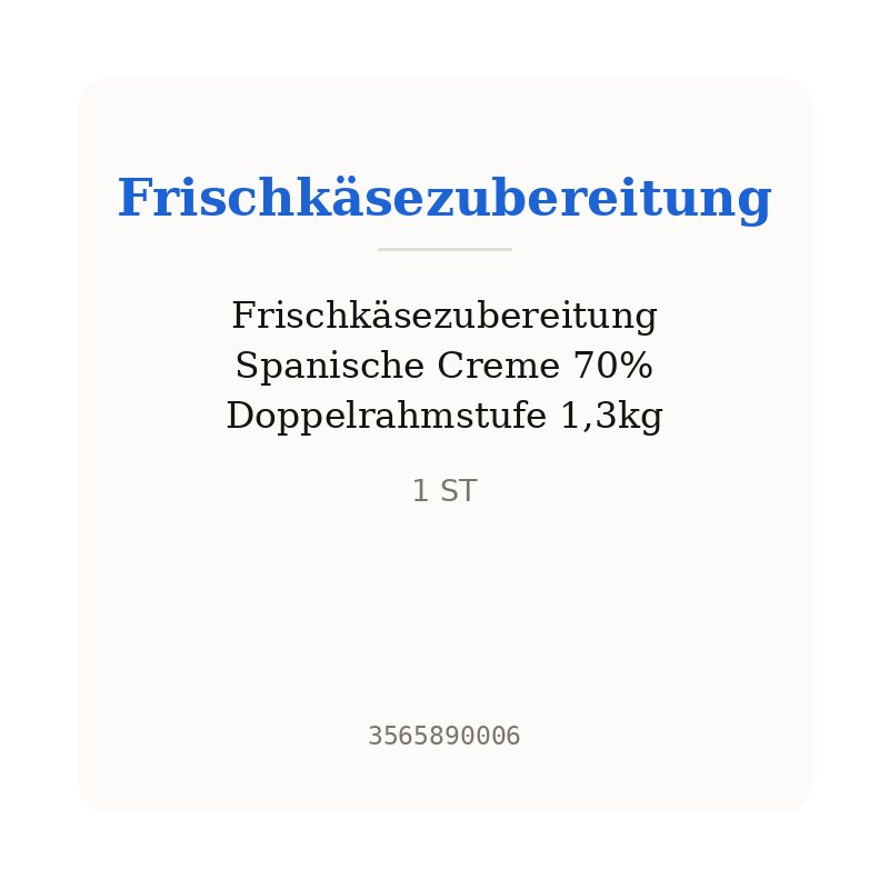 Frischkäsezubereitung Spanische Creme 70% Doppelrahmstufe 1,3kg