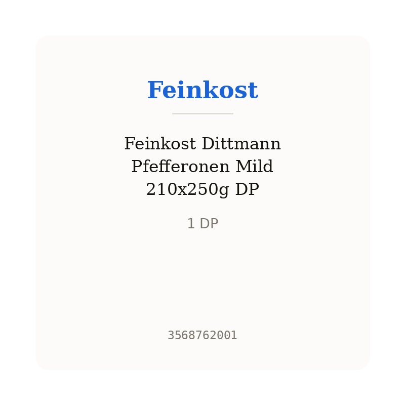 Feinkost Dittmann Pfefferonen Mild 210x250g DP