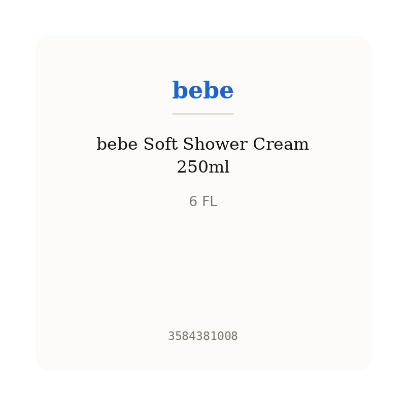 bebe Soft Shower Cream 250ml