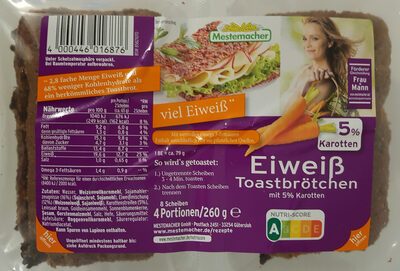Mestemacher Eiweiß Toastbrötchen mit Karotten 4x65g