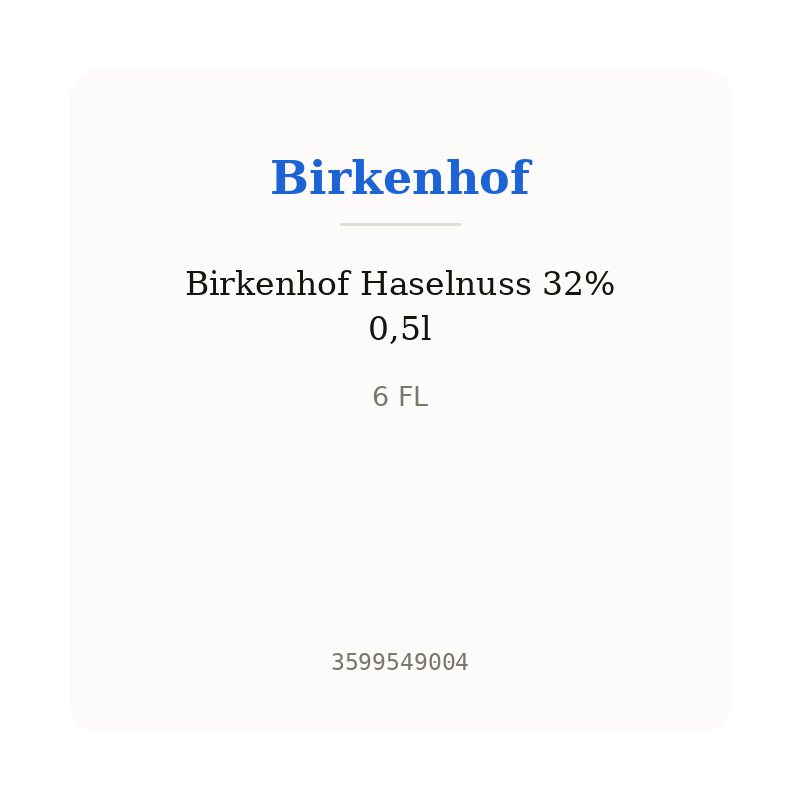 Birkenhof Haselnuss 32% 0,5l