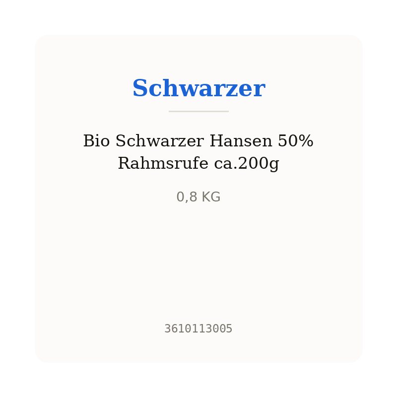Bio Schwarzer Hansen 50% Rahmsrufe ca.200g