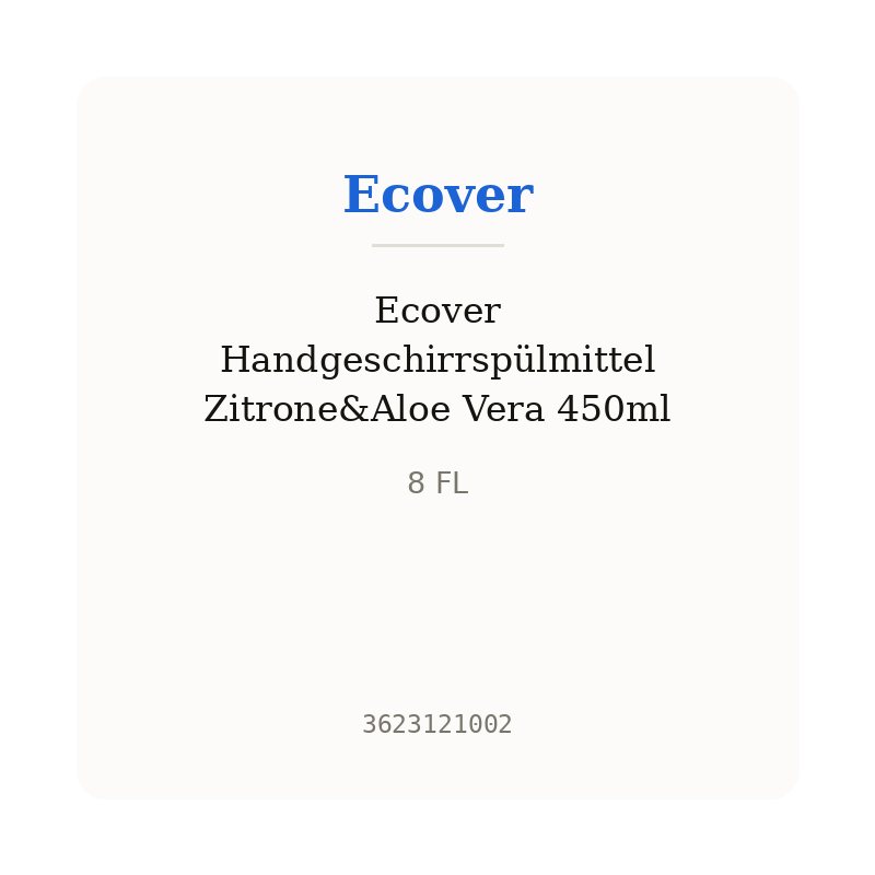 Ecover Handgeschirrspülmittel Zitrone&Aloe Vera 450ml