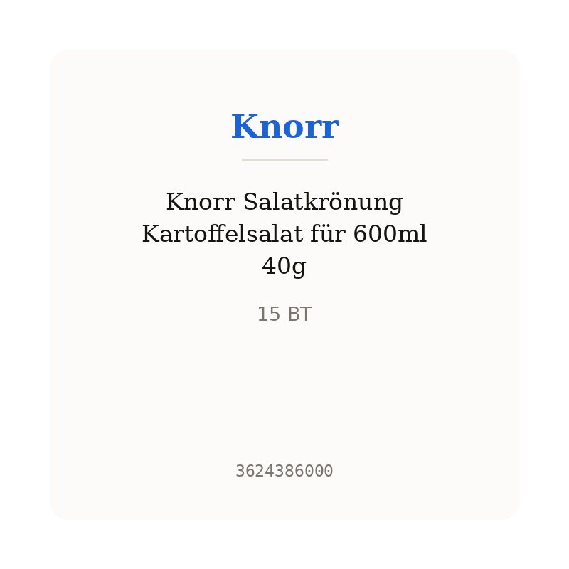 Knorr Salatkrönung Kartoffelsalat für 600ml 40g