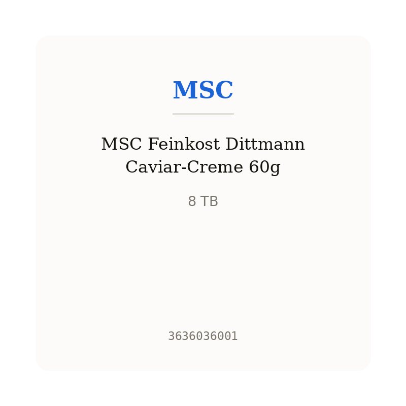 MSC Feinkost Dittmann Caviar-Creme 60g