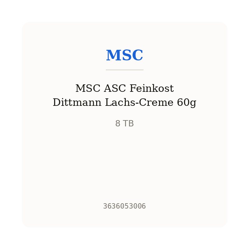 MSC ASC Feinkost Dittmann Lachs-Creme 60g