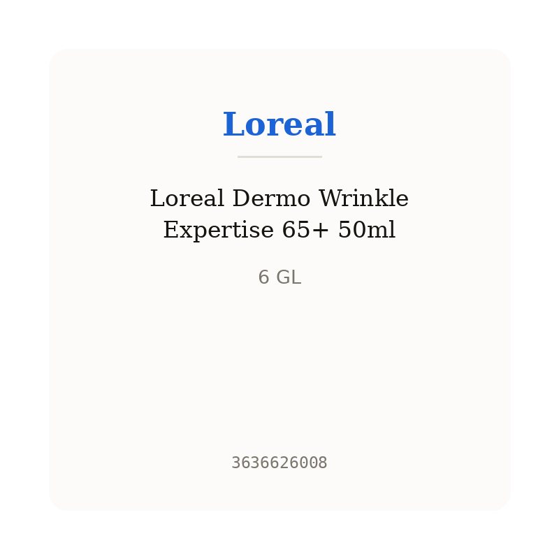 Loreal Dermo Wrinkle Expertise 65+ 50ml