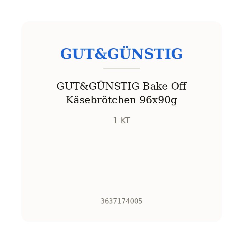 GUT&GÜNSTIG Bake Off Käsebrötchen 96x90g