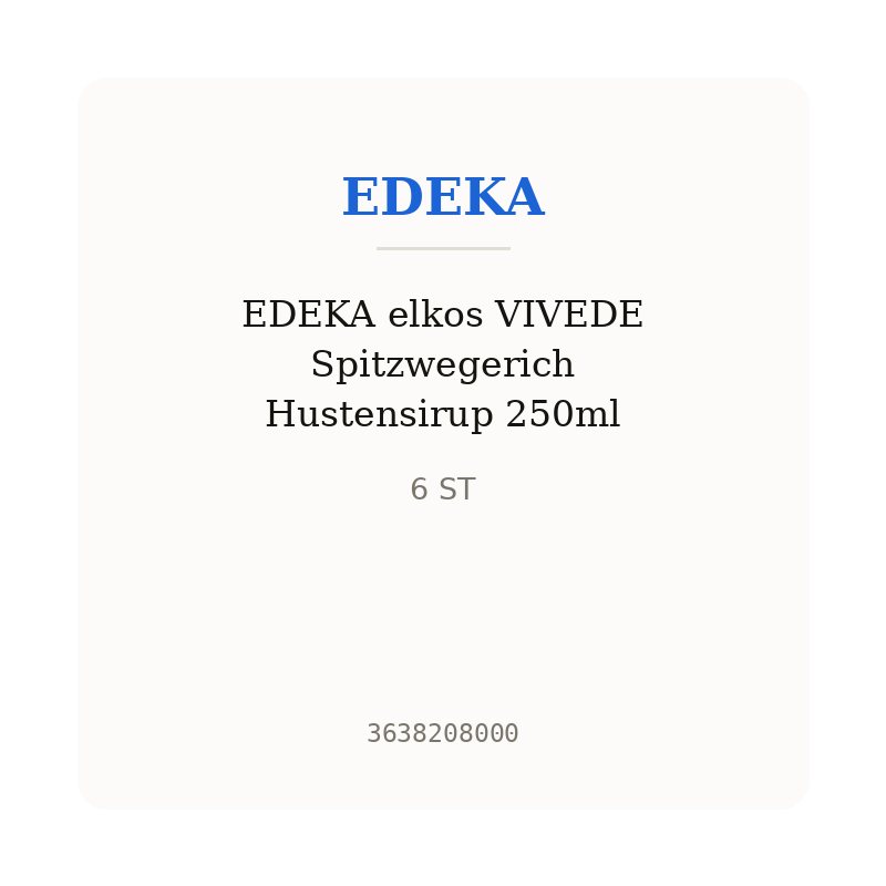 EDEKA elkos VIVEDE Spitzwegerich Hustensirup 250ml