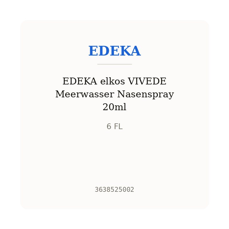 EDEKA elkos VIVEDE Meerwasser Nasenspray 20ml