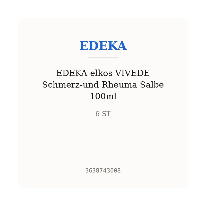EDEKA elkos VIVEDE Schmerz-und Rheuma Salbe 100ml
