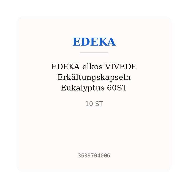 EDEKA elkos VIVEDE Erkältungskapseln Eukalyptus 60ST