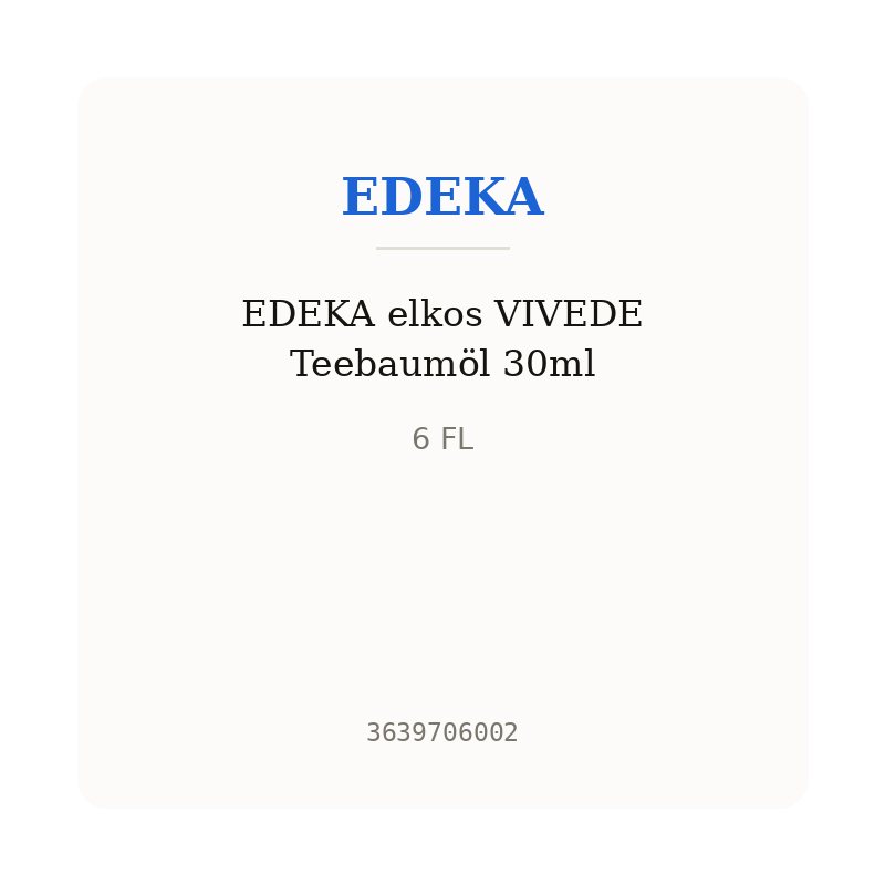EDEKA elkos VIVEDE Teebaumöl 30ml