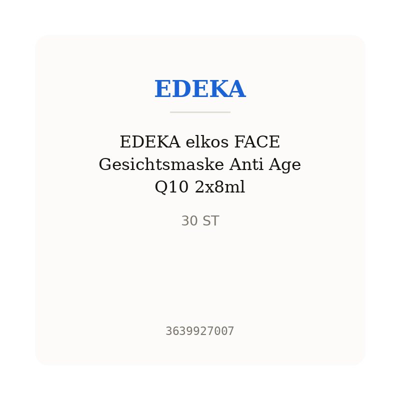 EDEKA elkos FACE Gesichtsmaske Anti Age Q10 2x8ml
