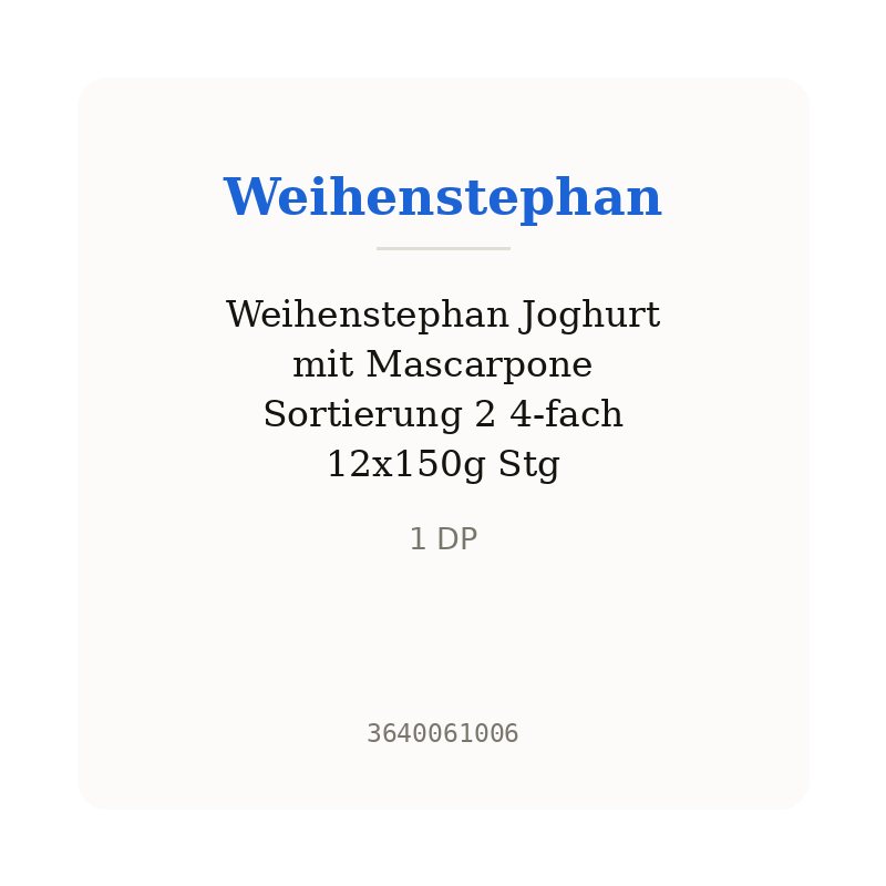 Weihenstephan Joghurt mit Mascarpone Sortierung 2 4-fach 12x150g Stg