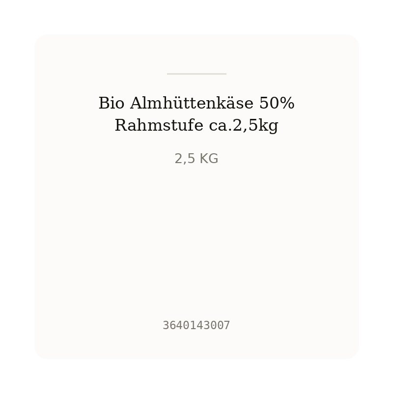 Bio Almhüttenkäse 50% Rahmstufe ca.2,5kg
