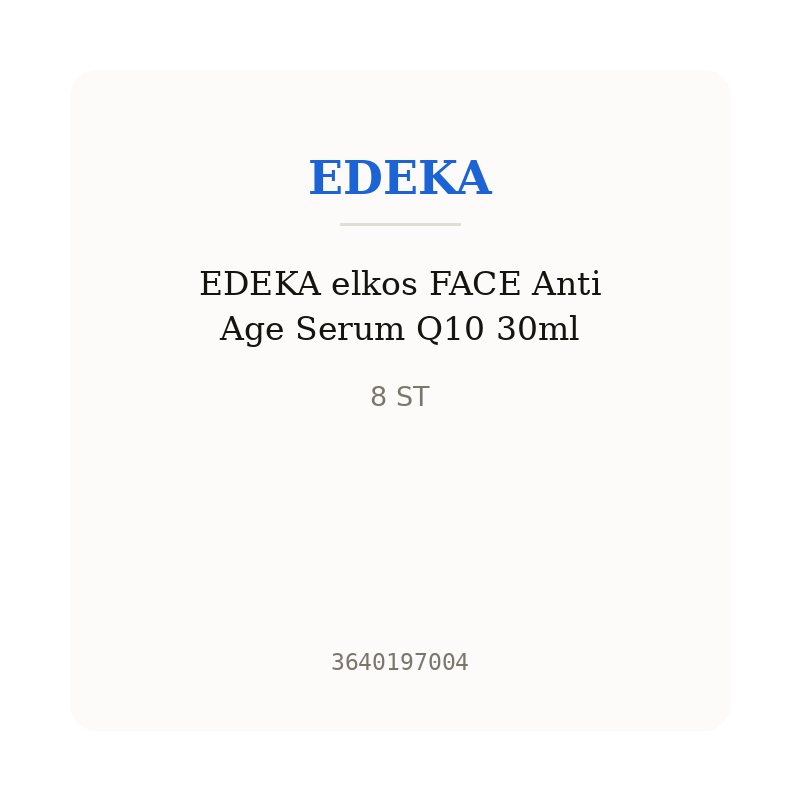 EDEKA elkos FACE Anti Age Serum Q10 30ml